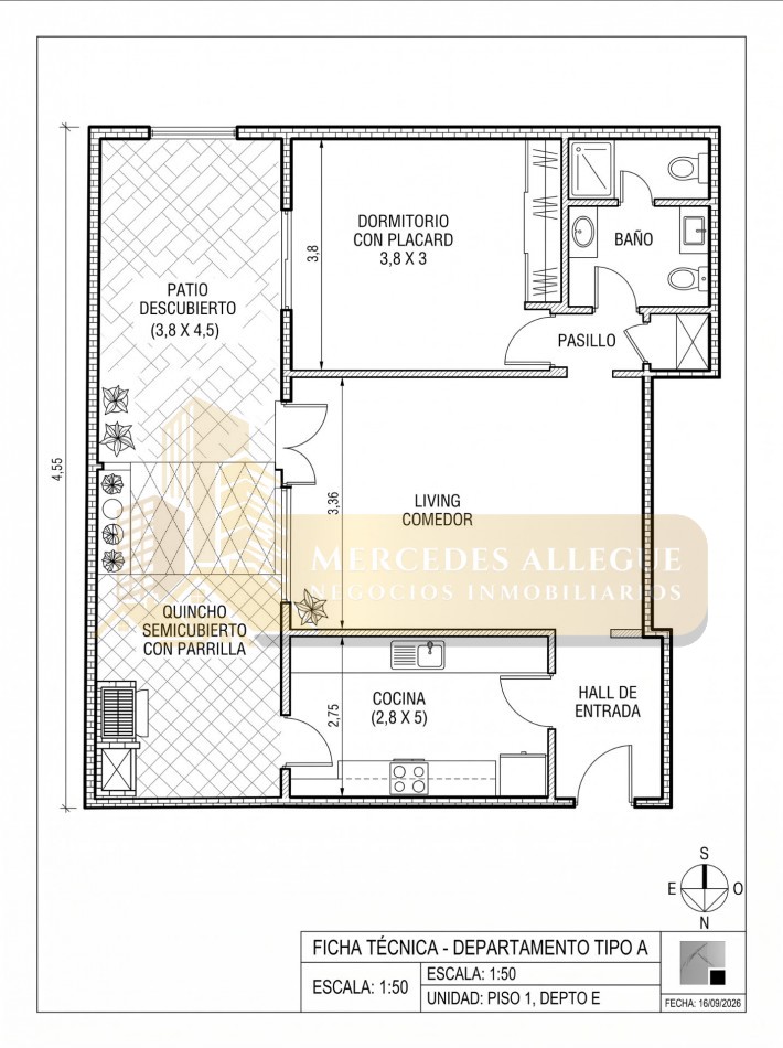 VENTA 2 Ambientes con cochera fija patio y terraza propia. BARRACAS
