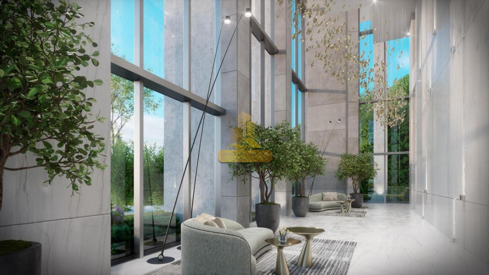 2 ambientes en piso 38 - Torre Harbour, Puerto Madero Vista al parque y al Rio | 75 m2 totales Doble Balcon