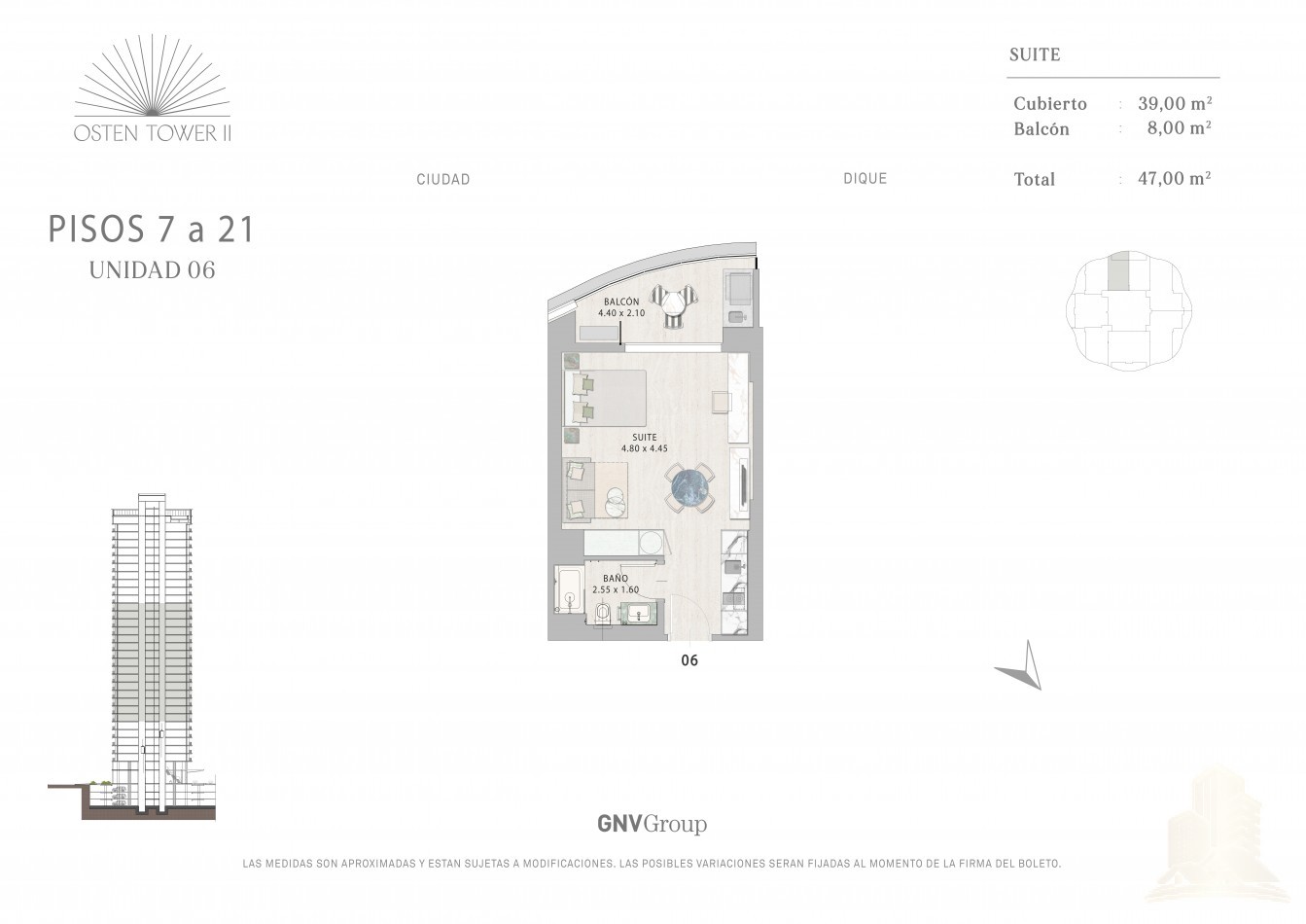 Oportunidad Suite piso 13 en Osten Tower 2