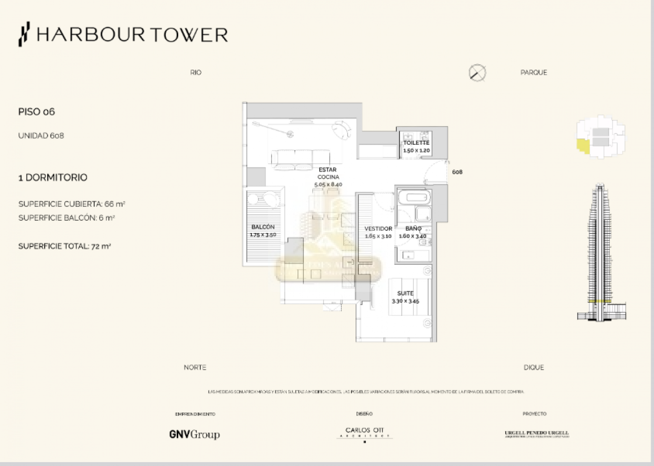 2 ambientes de Alta Gama en Torre Harbour 