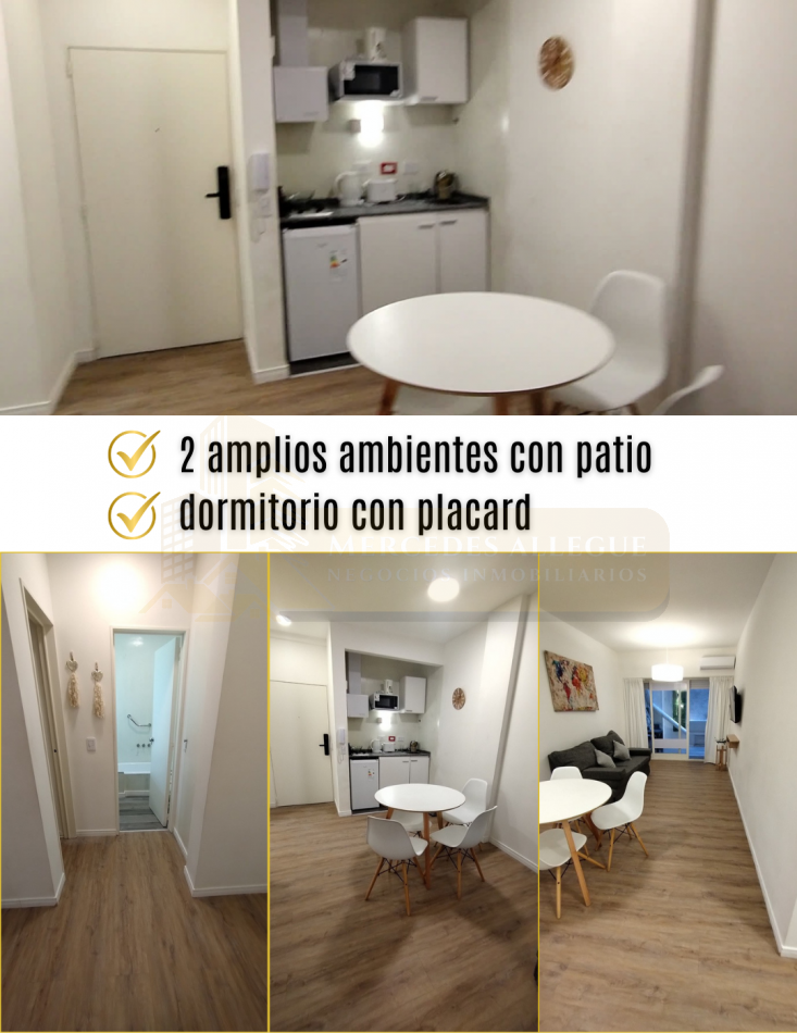 Alquiler 2 ambientes con patio. Barrio Retiro