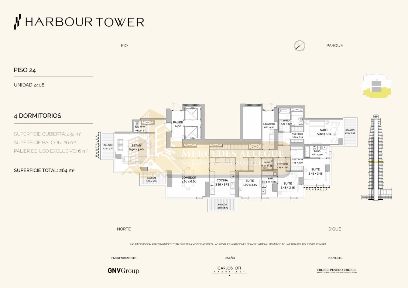 Penthouse Harbour Tower - Unidad 2408 (piso 24) 