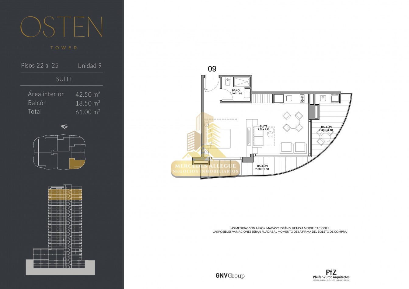 Suite en venta - Osten Tower, Piso 25