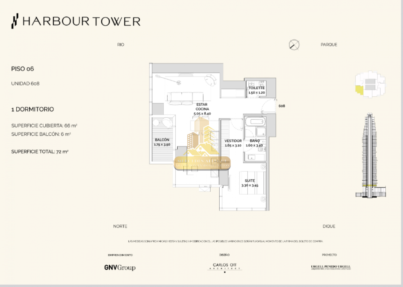 2 ambientes de Alta Gama en Torre Harbour