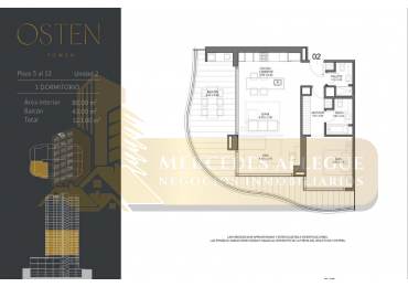 2 Ambientes + Den | 123 m² Totales Torre Osten 1 — Unidad Premium en Piso 13. Entrega jul 2026