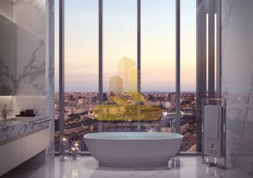 2 ambientes en piso 38 - Torre Harbour, Puerto Madero Vista al parque y al Rio | 75 m2 totales Doble Balcon